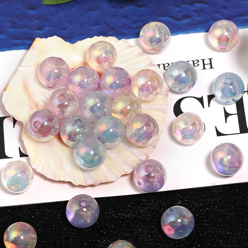 Wholesale Luminous Fine Flash High Translucent Acrylic Through-hole Beads DIY Loose Beads